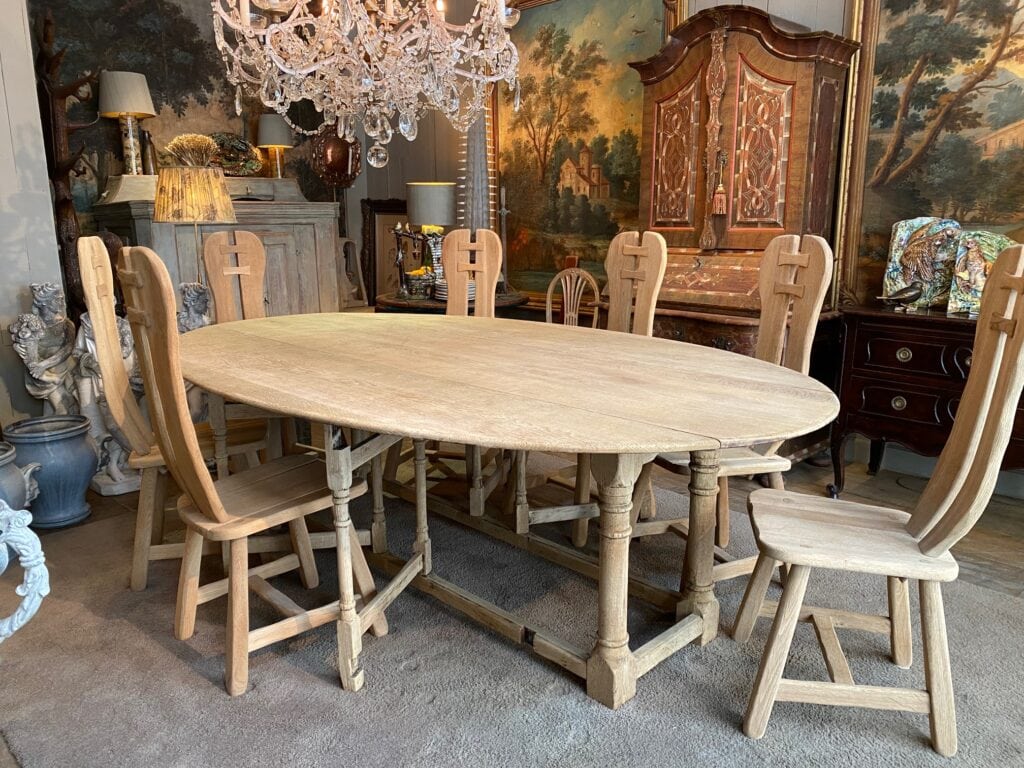Grande table ovale dite "getleg" en chêne naturel - France XIXe – Image 2