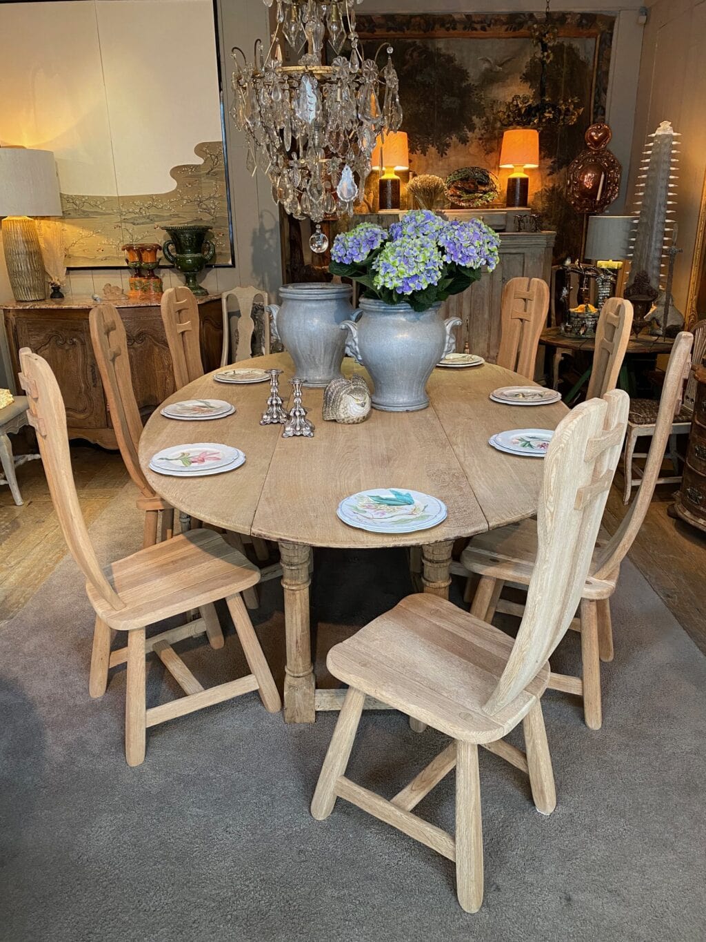 Grande table ovale dite "getleg" en chêne naturel - France XIXe – Image 3