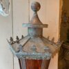 Lanterne suédoise d'extérieur en cuivre & verre coloré ca.1900 – Image 2
