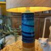 Grande lampe en grés émail bleu & ocre par Inger Persson pour Rörstrand ca.1960 – Image 2