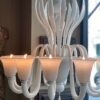 Grand lustre murano en verre soufflé blanc ca.1970 – Image 2