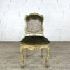 Chaise Louis XV en bois doré, dossier cannage et assise cuir – XVIIIe siècle