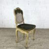 Chaise Louis XV en bois doré, dossier cannage et assise cuir – XVIIIe siècle