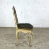 Chaise Louis XV en bois doré, dossier cannage et assise cuir – XVIIIe siècle