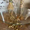 Side table ronde "BONSAI" en laiton doré par Willy Daro ca.1970 – Image 2