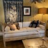 Banquette suédoise en bois sculpté & peint XIXe