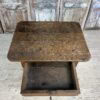 bureau ancien en chêne massif avec tiroir et gravure J.AB, mobilier de campagne XIXe