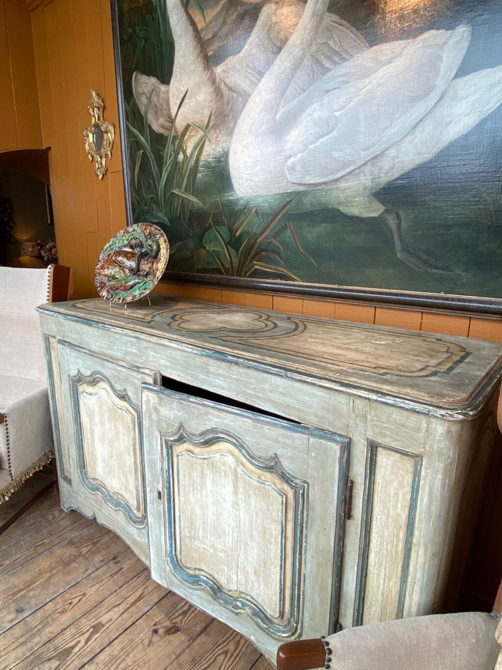 Buffet Louis XV en bois peint gris-bleu - France fin XVIIIe – Image 5
