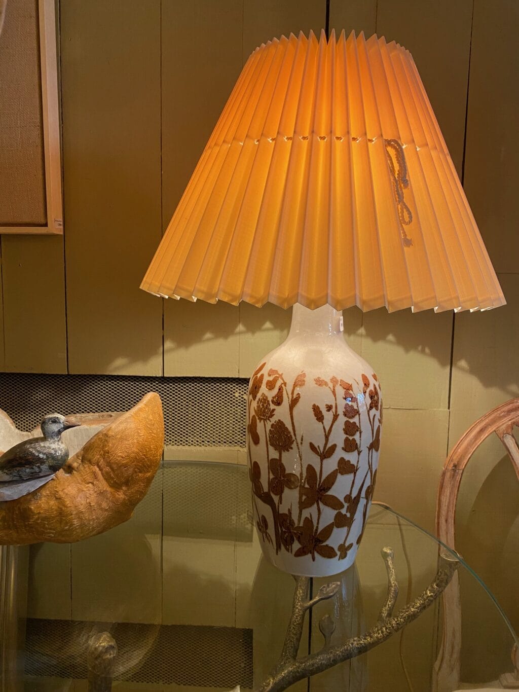 Petite lampe bouteille décor fleurs de trèfles par Carl Harry Stalhane ca.1960