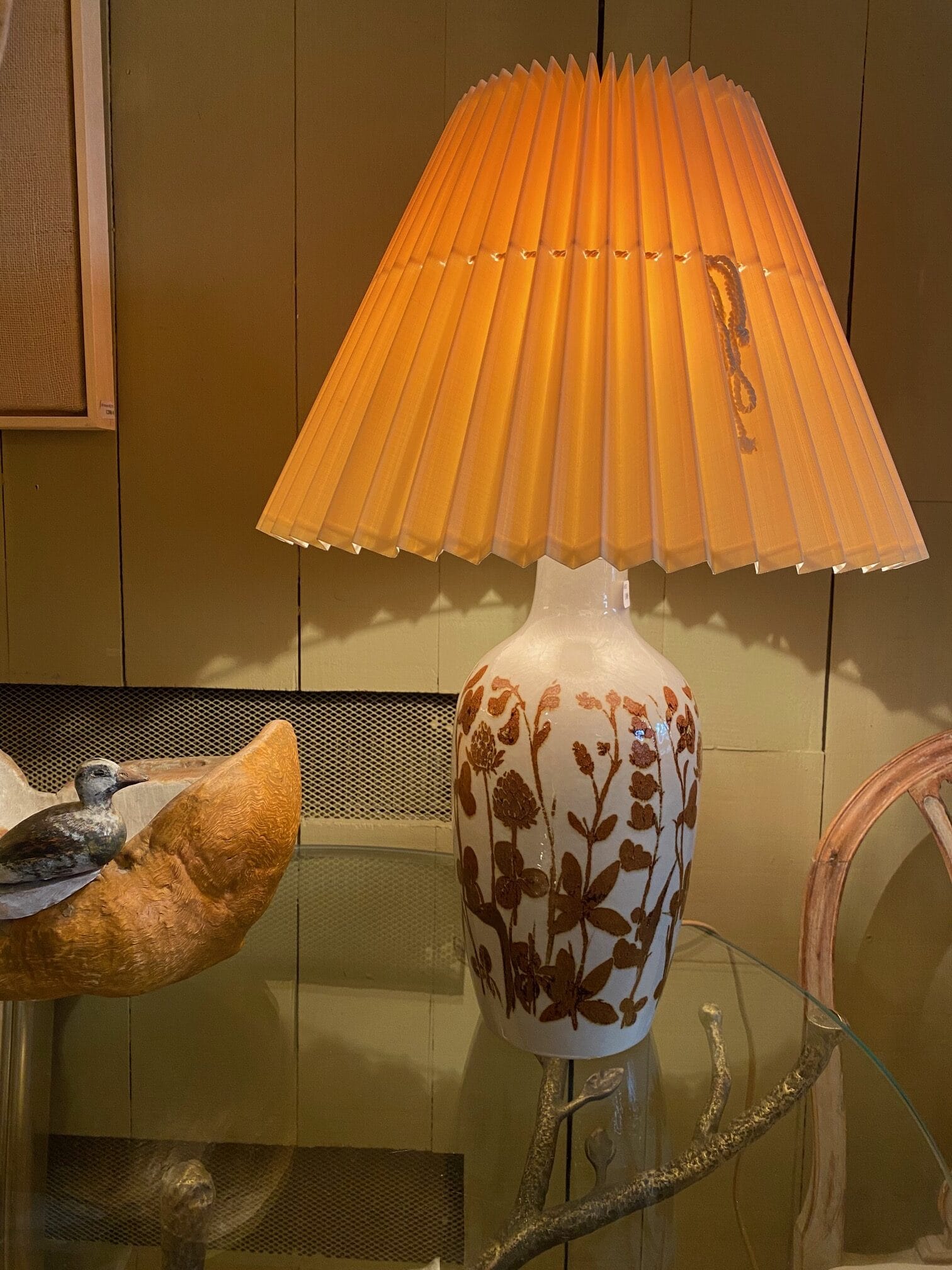 Petite lampe bouteille décor fleurs de trèfles par Carl Harry Stalhane ca.1960