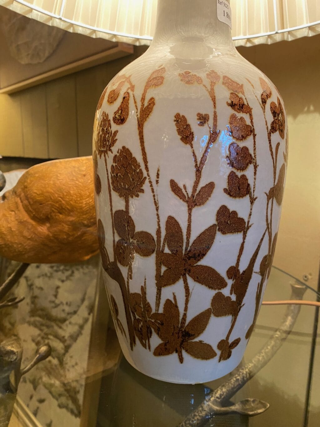 Petite lampe bouteille décor fleurs de trèfles par Carl Harry Stalhane ca.1960 – Image 3