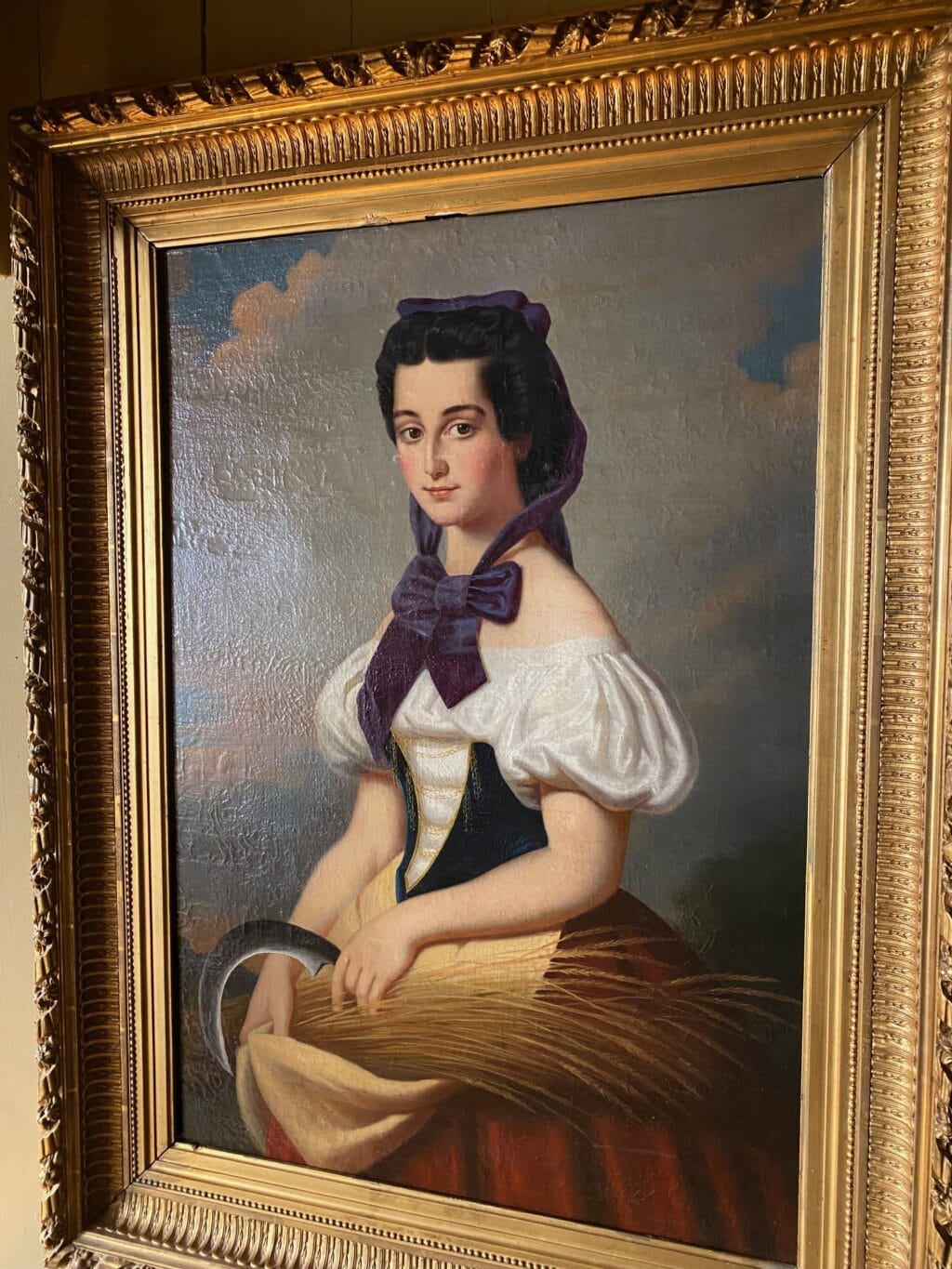 Huile sur toile &quot;portait de l&#039;allégorie de l&#039;été&quot; XIXe – Image 2