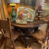 Table a jeux pliante octogonale en chêne ciré XVIIe – Image 4