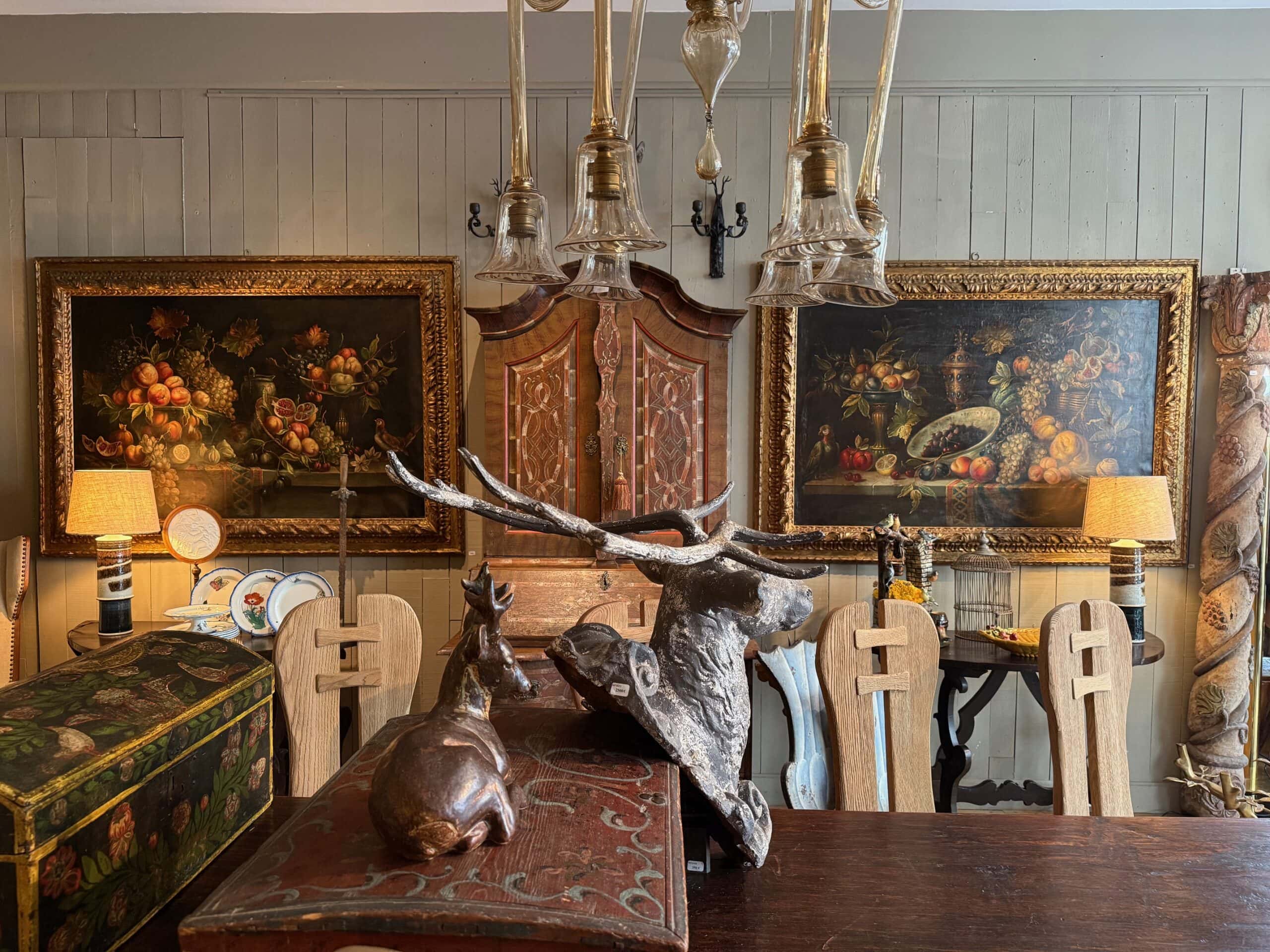 Paire de natures mortes cadre en bois doré sculpté - Italie ca.1800 – Image 5