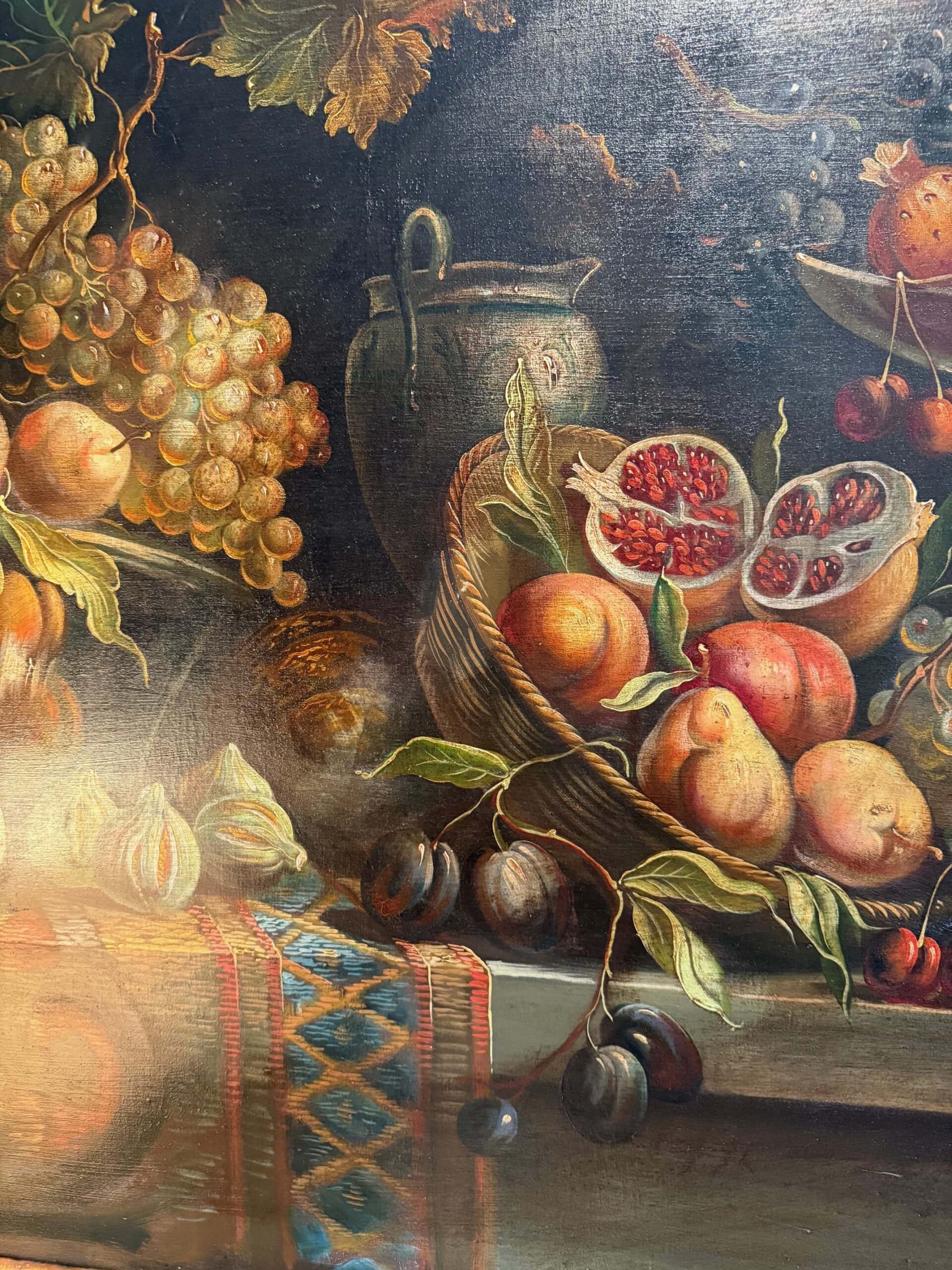 Paire de natures mortes cadre en bois doré sculpté - Italie ca.1800 – Image 8