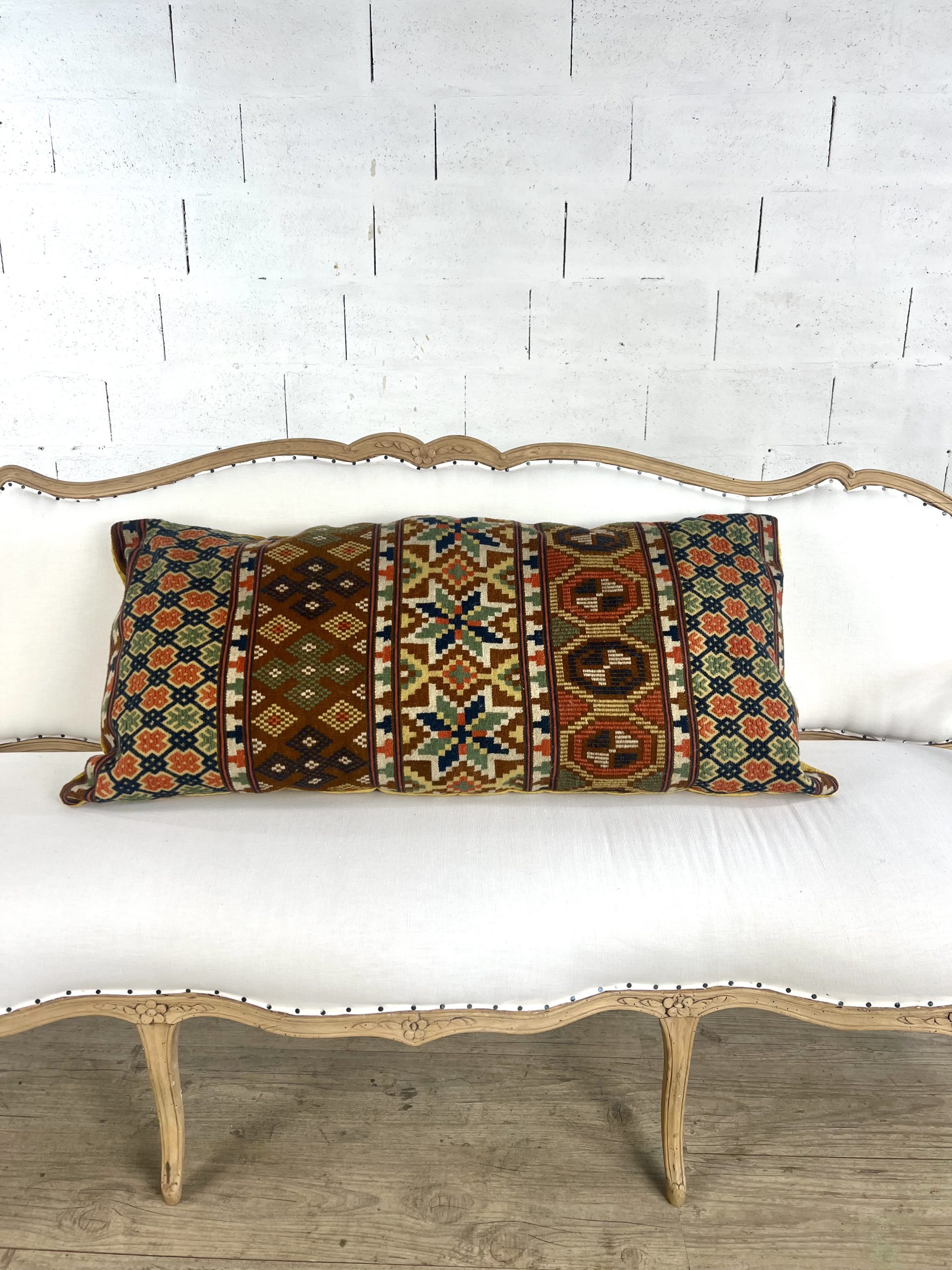 Coussin ancien suédois en rölakan – Skåne 1900–1930 – Grand format
