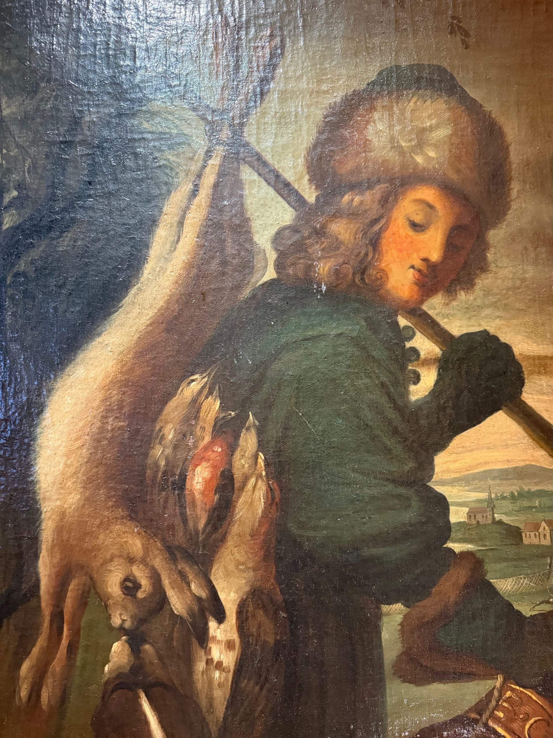“Le retour de chasse” d’après Joachim von Sandrart – Huile sur toile fin XIXe