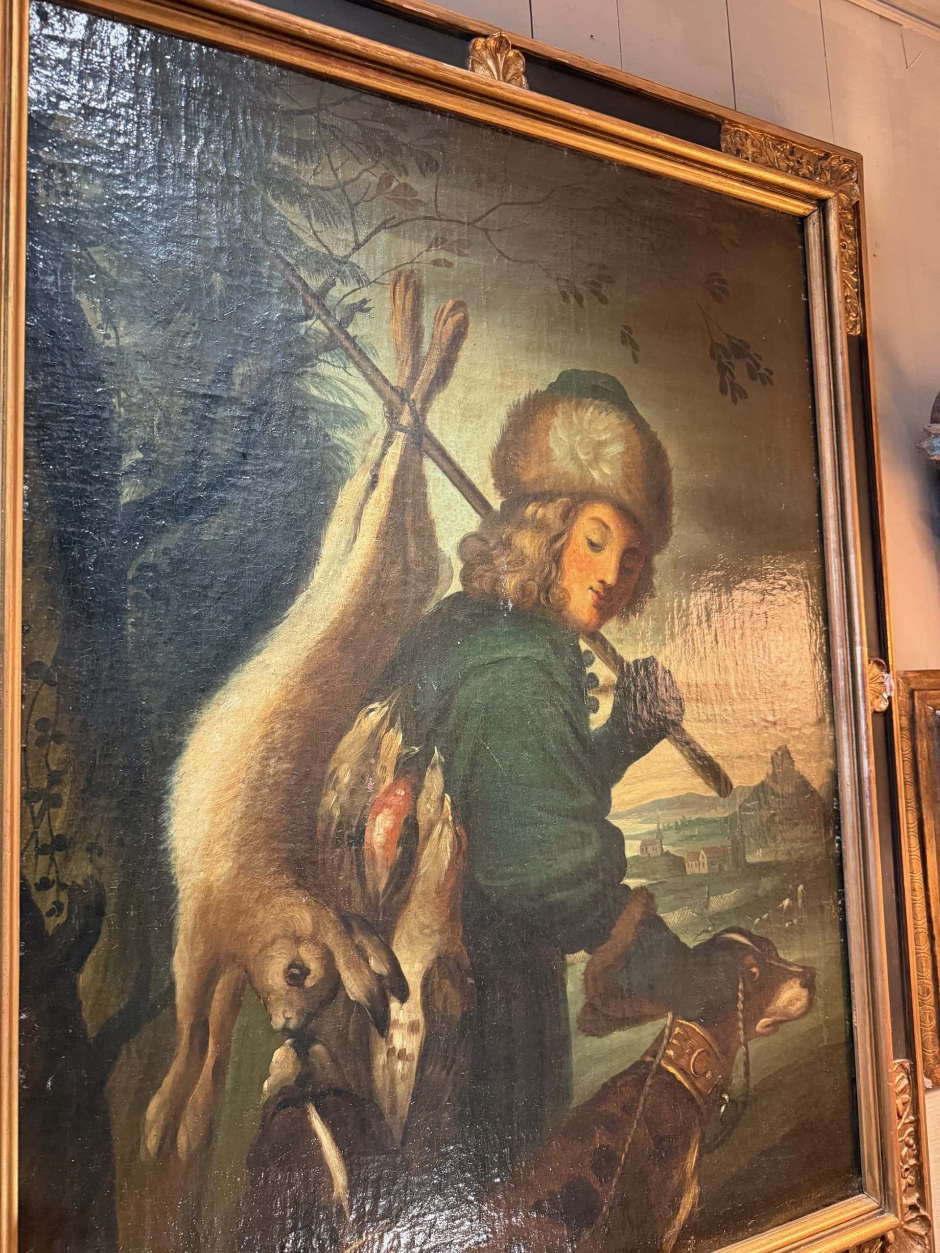 "Le retour de chasse" d'après Joachim von Sandrart - Huile sur toile fin XIXe – Image 5