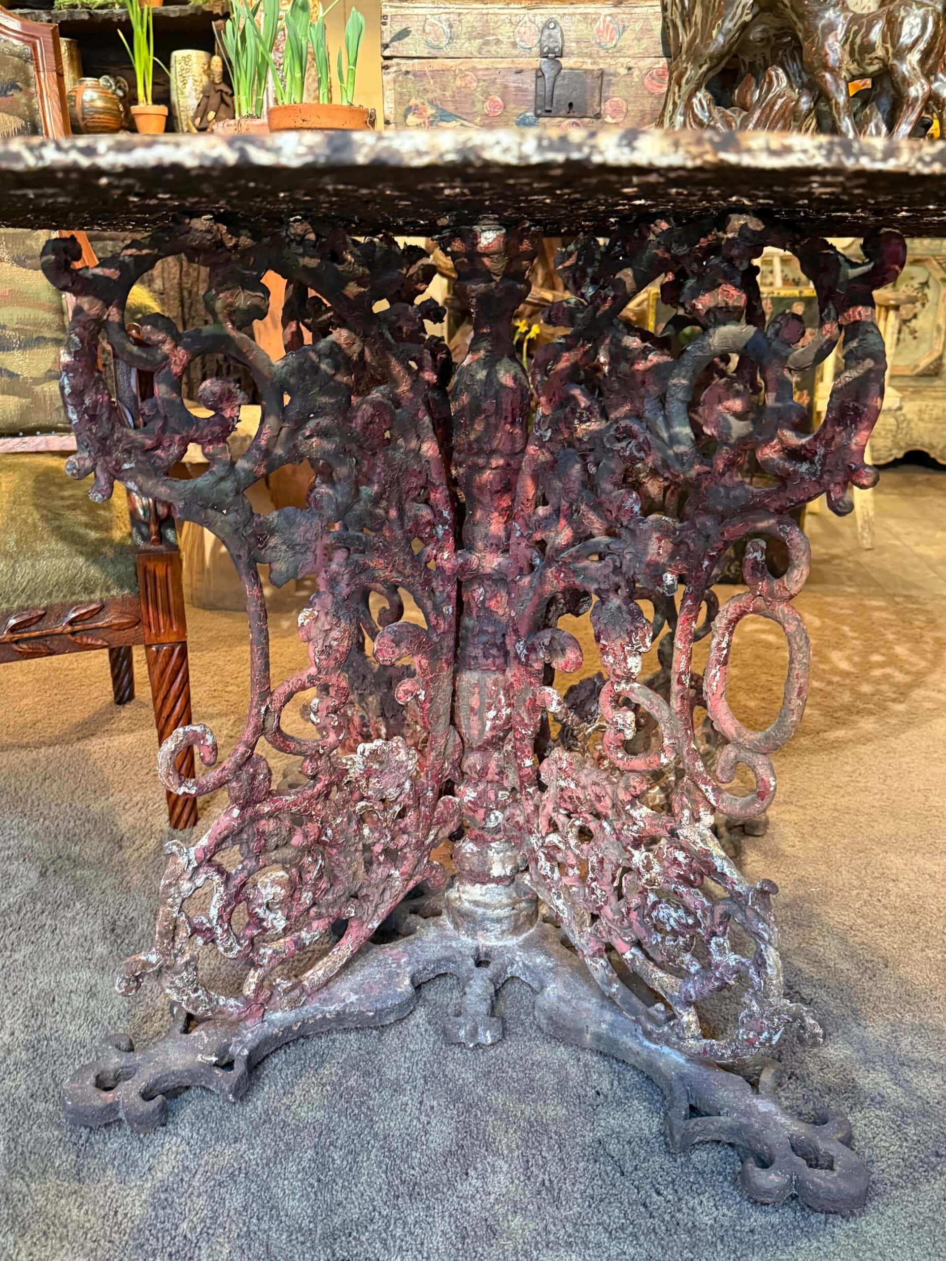 Grand guéridon de milieu en fonte de fer plateau ajouré - D'époque XIXe – Image 10