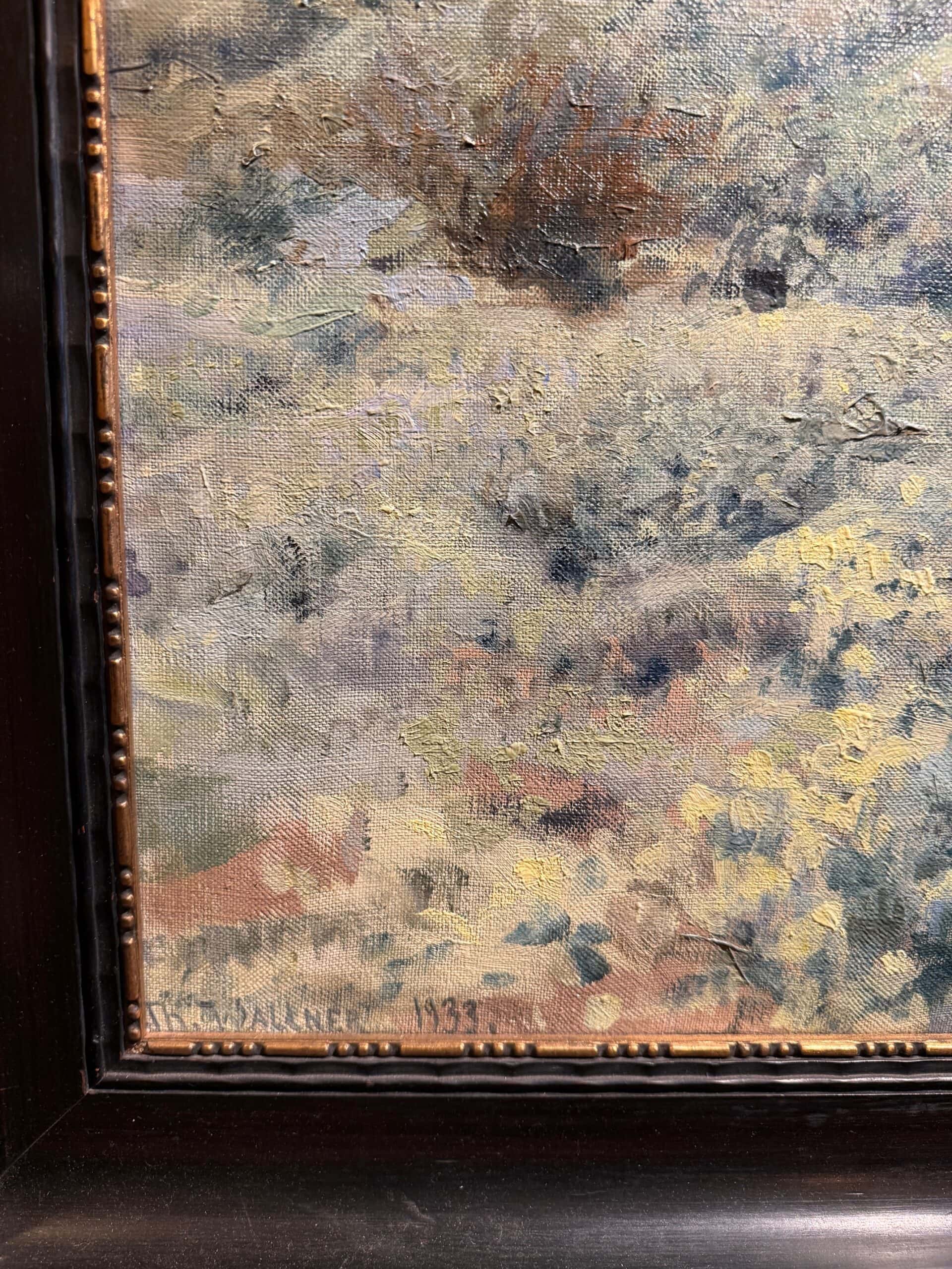 Huile sur toile "Renard dans la forêt" par THURE WALLNER ca.1933 – Image 3