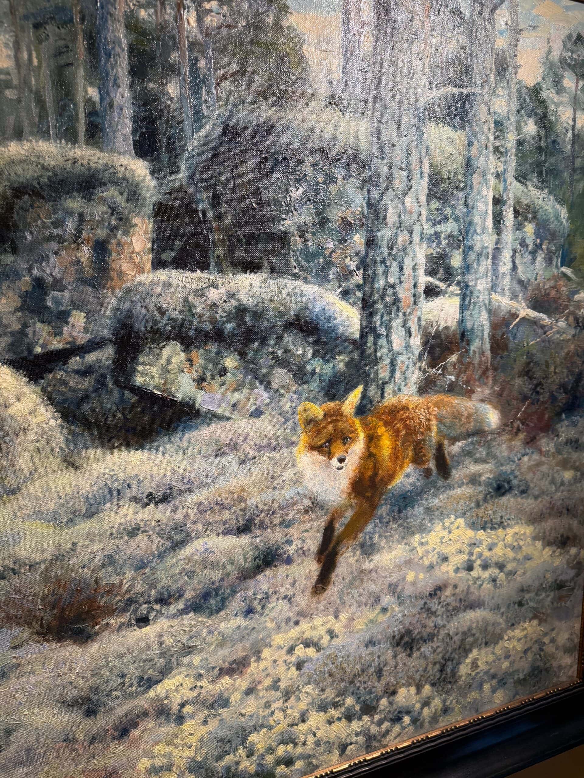 Huile sur toile "Renard dans la forêt" par THURE WALLNER ca.1933 – Image 5