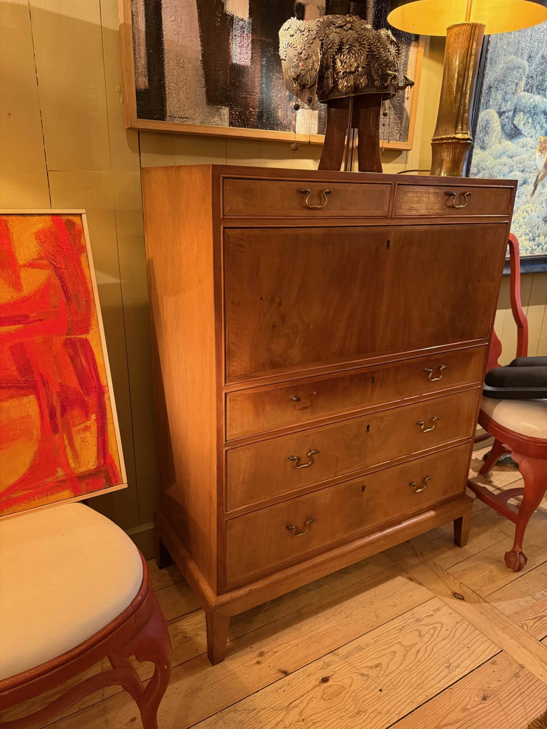 Commode secrétaire en bois clair par l'ébéniste Louis G. Thiersen. Danemark ca.1940s – Image 3