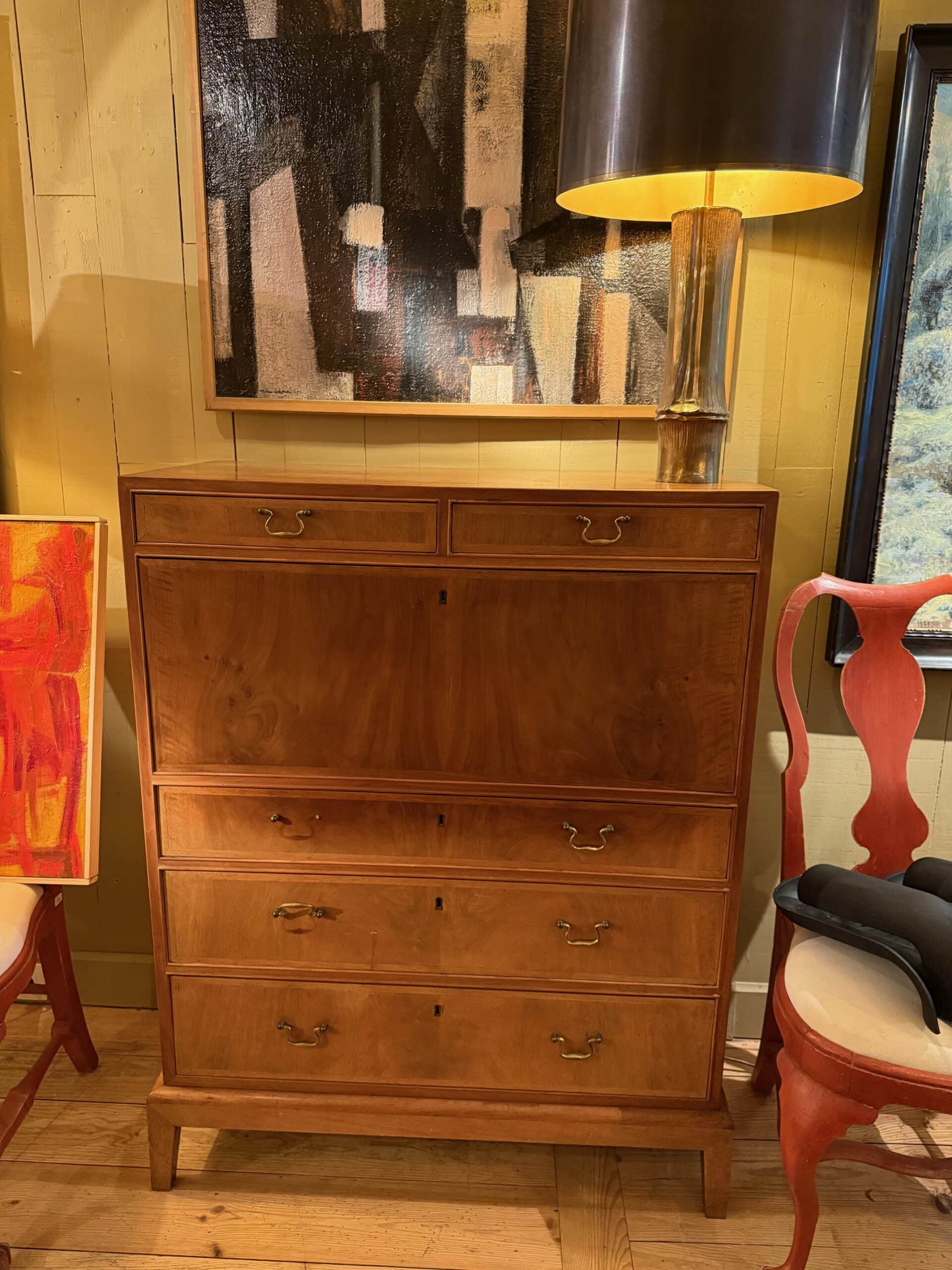 Commode secrétaire en bois clair par l'ébéniste Louis G. Thiersen. Danemark ca.1940s – Image 4