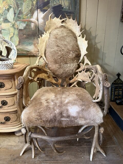 Paire de grands fauteuils bois de cerfs clairs - France XIXe – Image 3