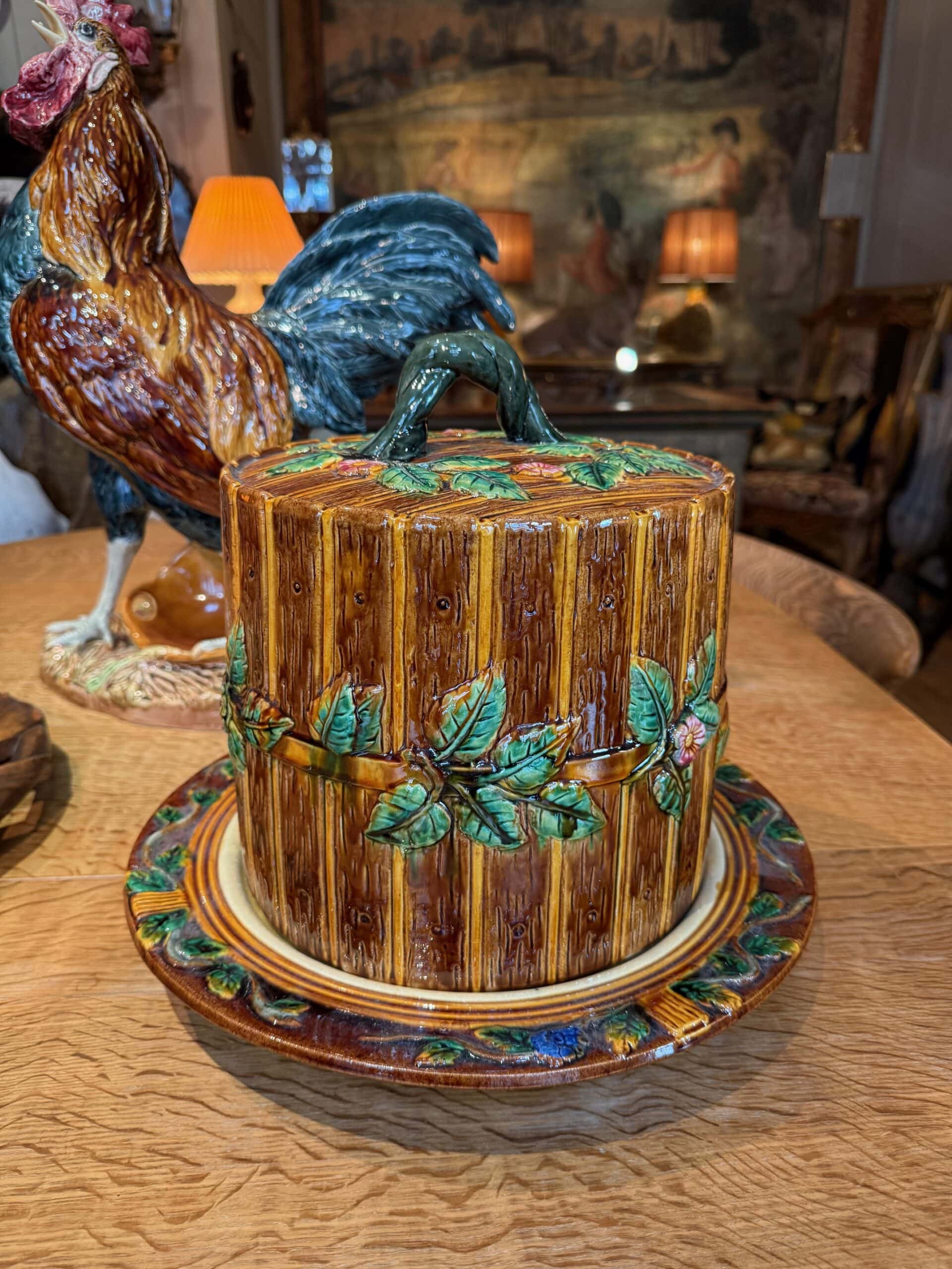 Grande cloche à fromage en céramique – Signée Minton ca.1880