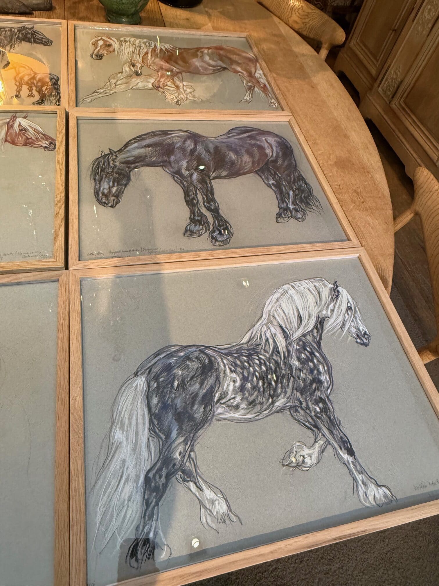 6 dessins au pastel d'études de Chevaux - XXe – Image 4