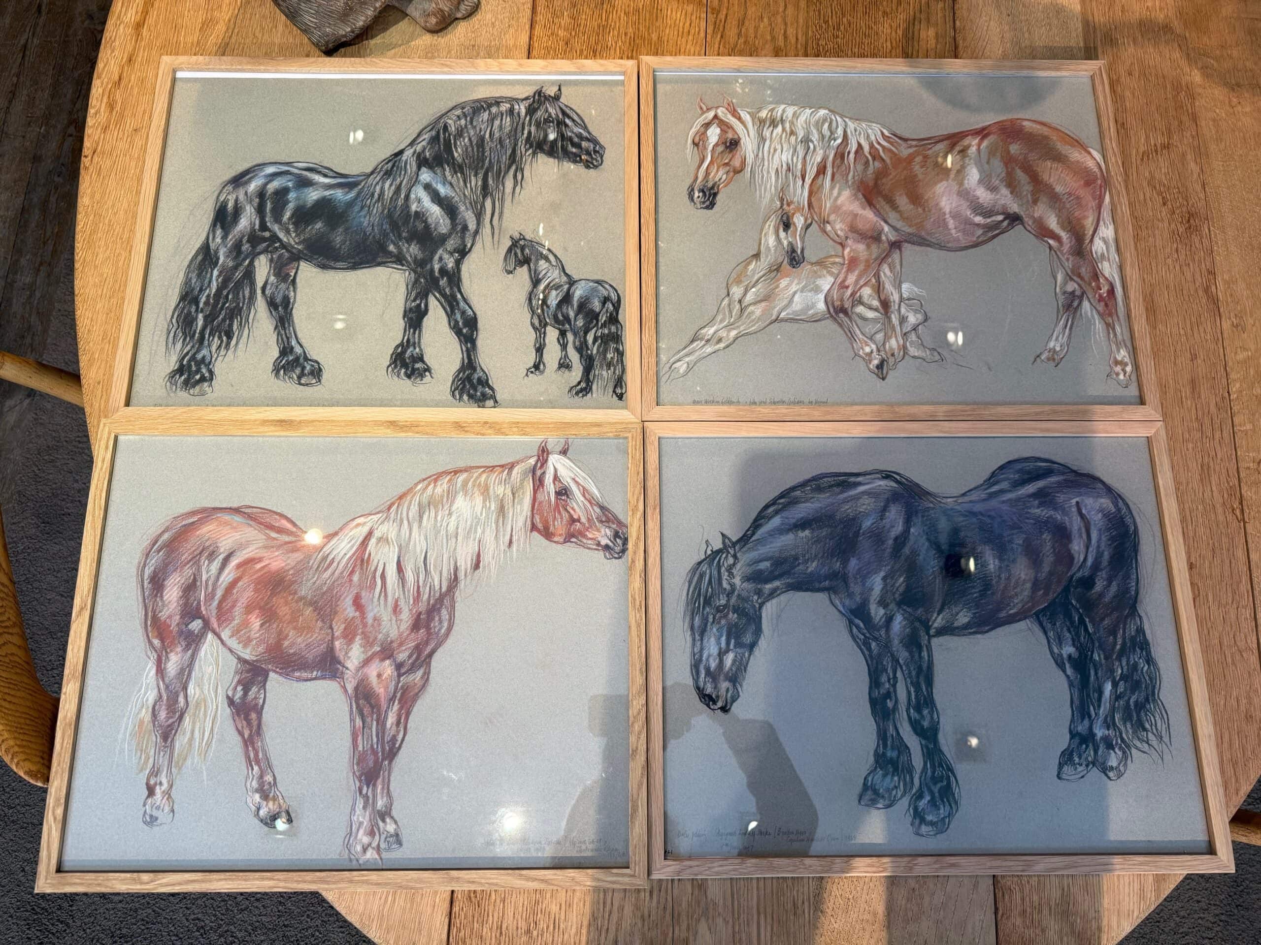 6 dessins au pastel d'études de Chevaux - XXe – Image 5
