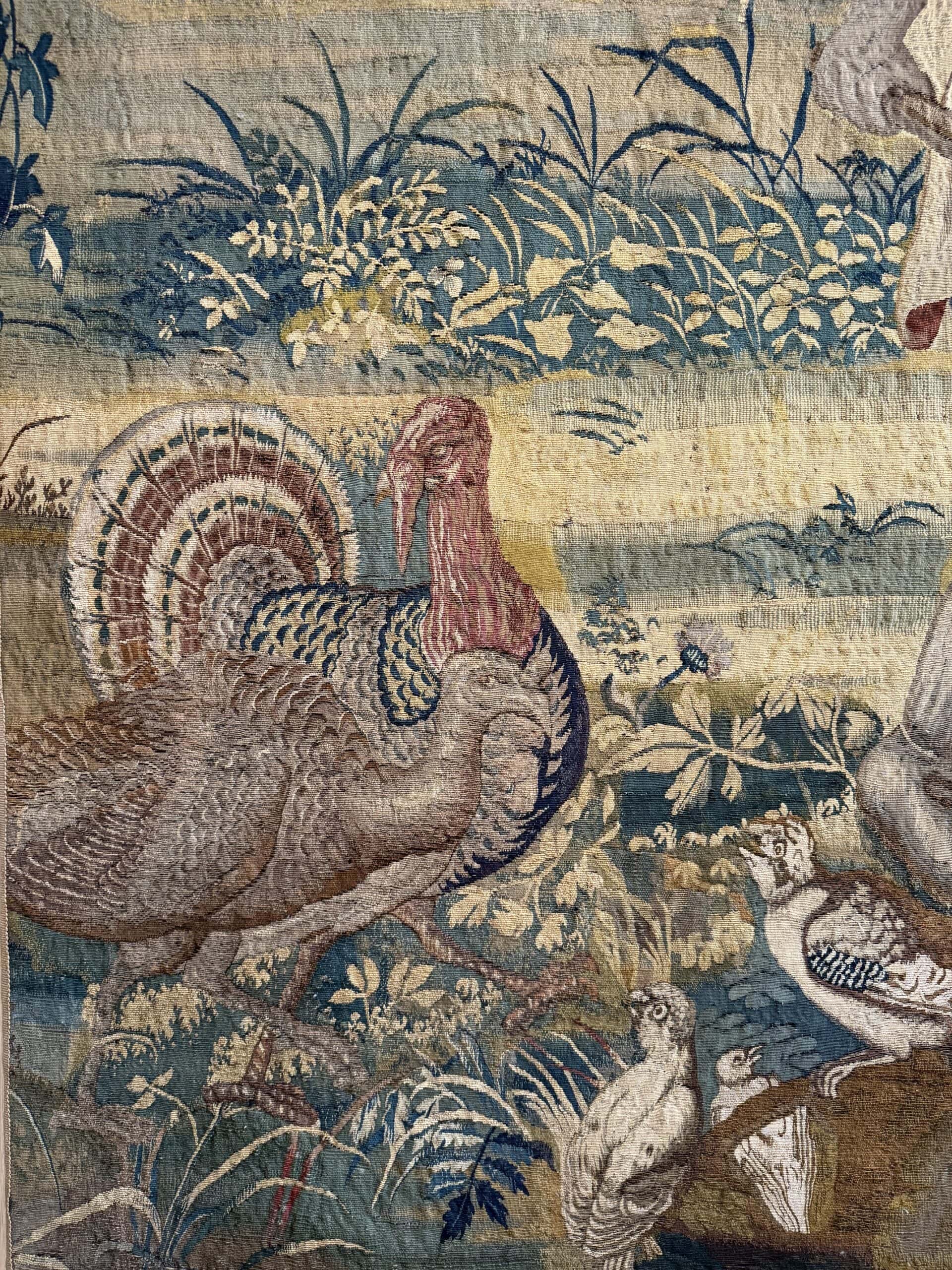 Grande tapisserie flamande "La moisson" tendue sur châssis et cadre caisse américaine - d'époque XVIIIe – Image 3