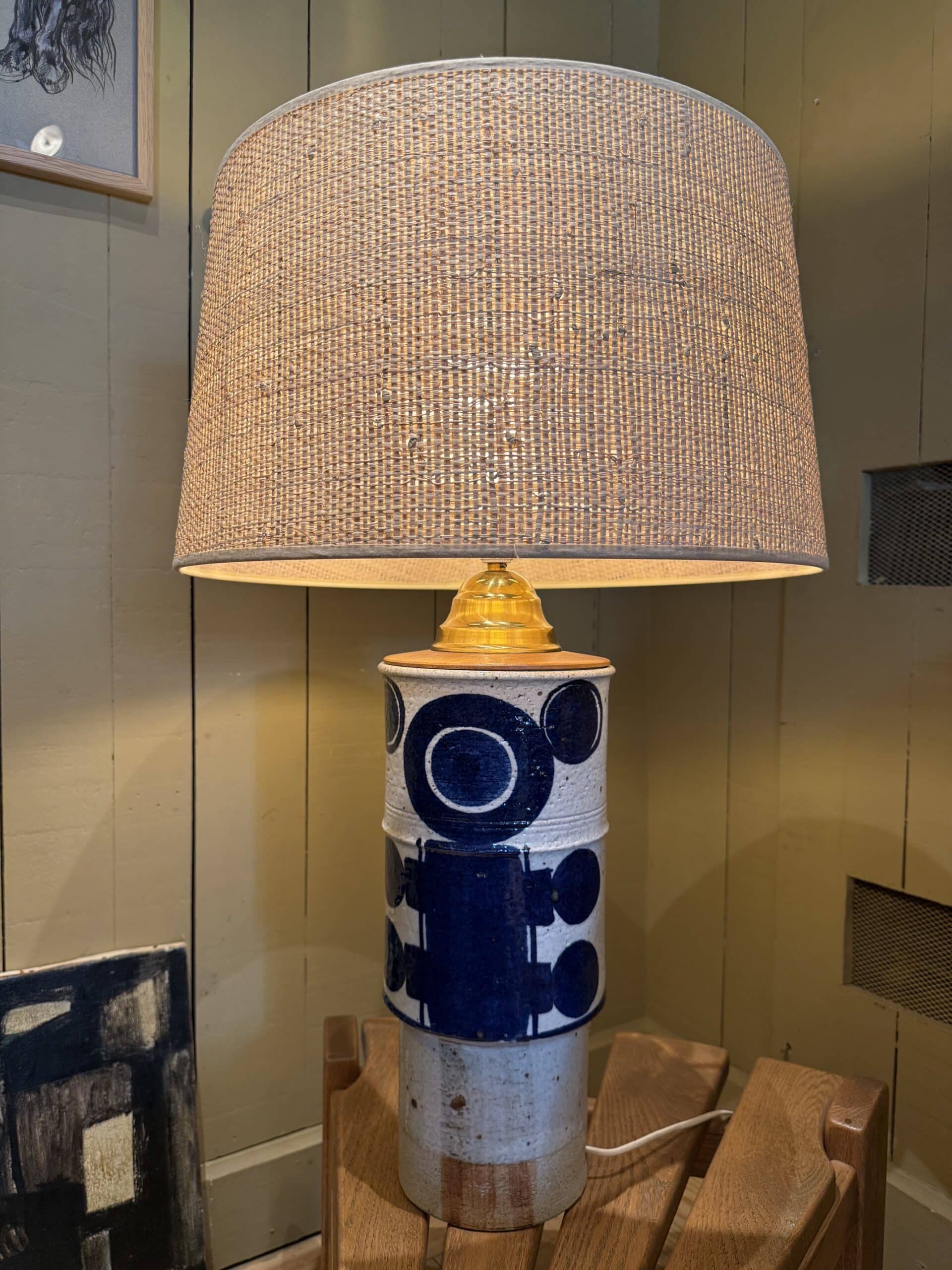 Grande lampe en grés émaillé par INGER PERSSON pour Ateljé, Rörstrand – Suède ca.1960