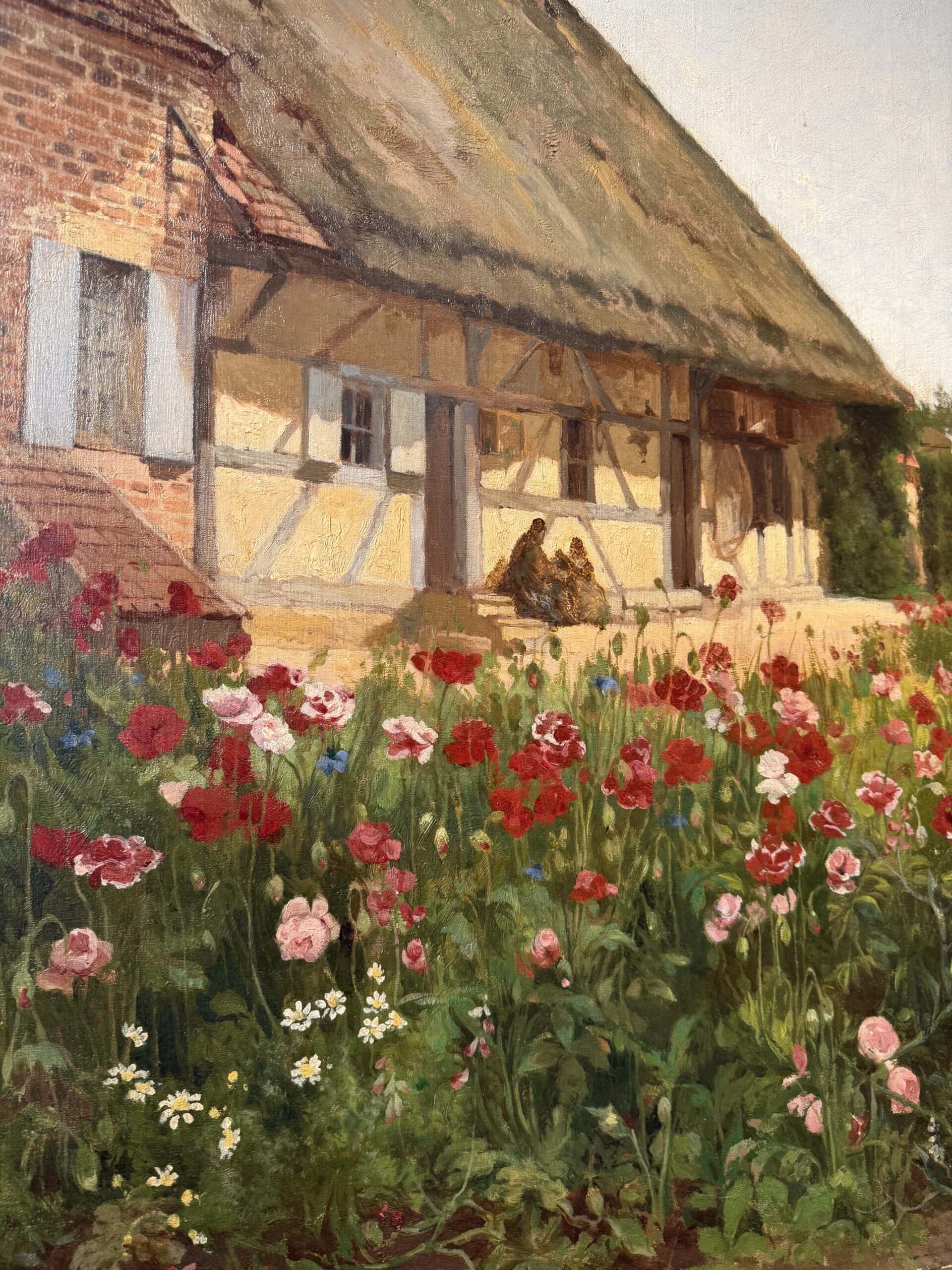 “Mon jardin” huile sur toile nature morte signée datée Hector Hanoteau en 1880