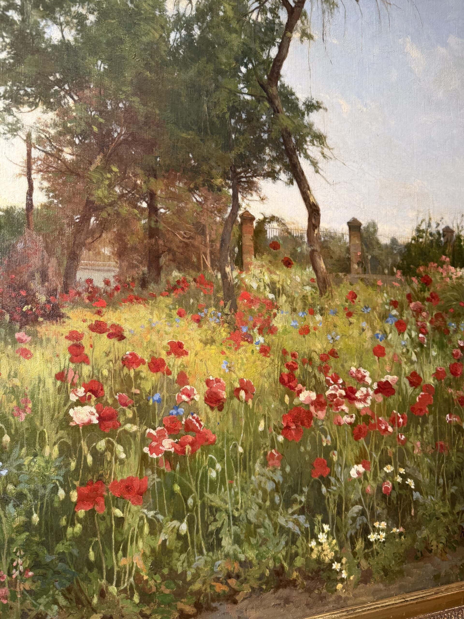 "Mon jardin" huile sur toile nature morte signée datée Hector Hanoteau en 1880 – Image 6