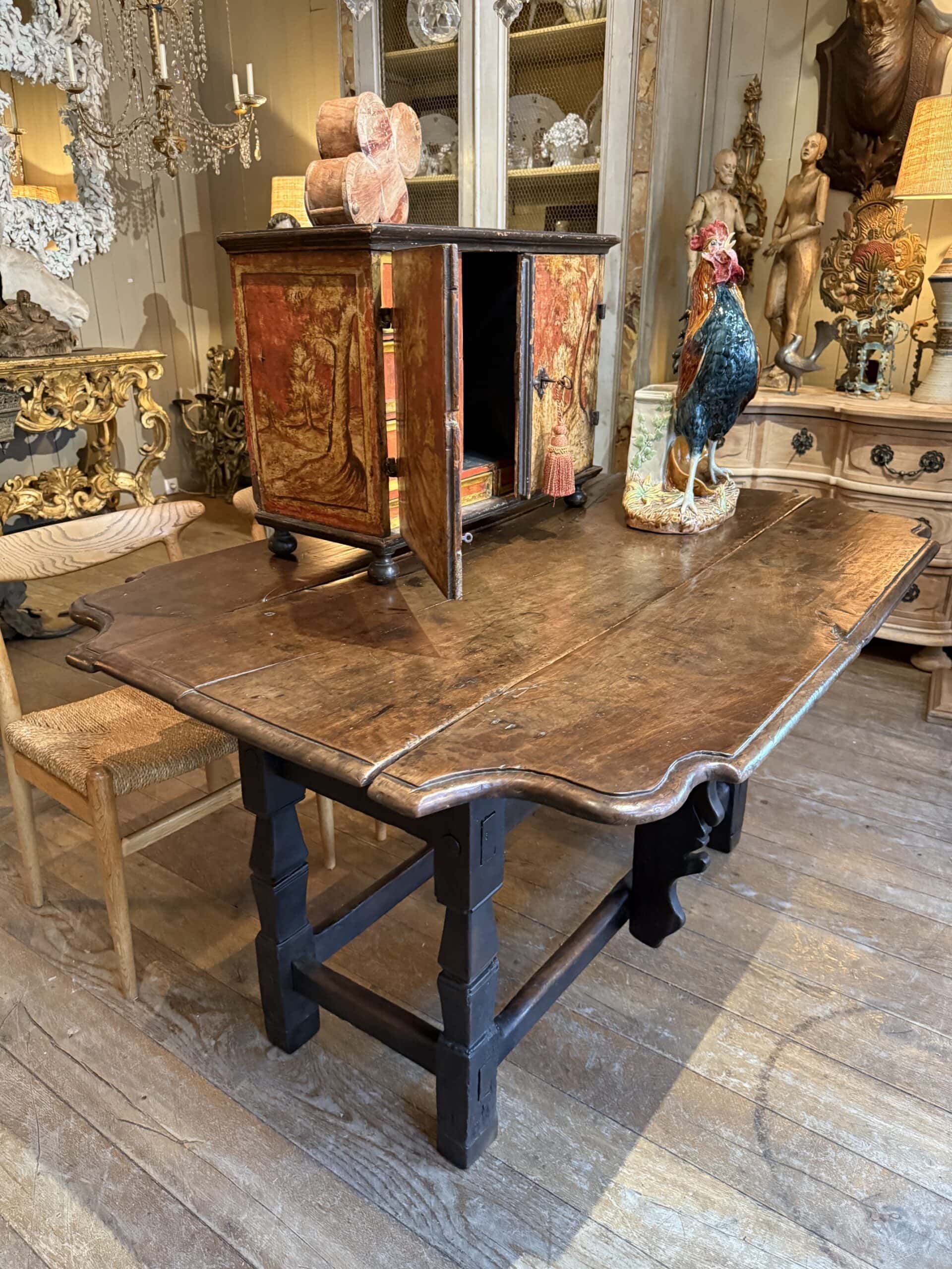 Table à volets en chêne foncé - Italie du Nord – Image 4