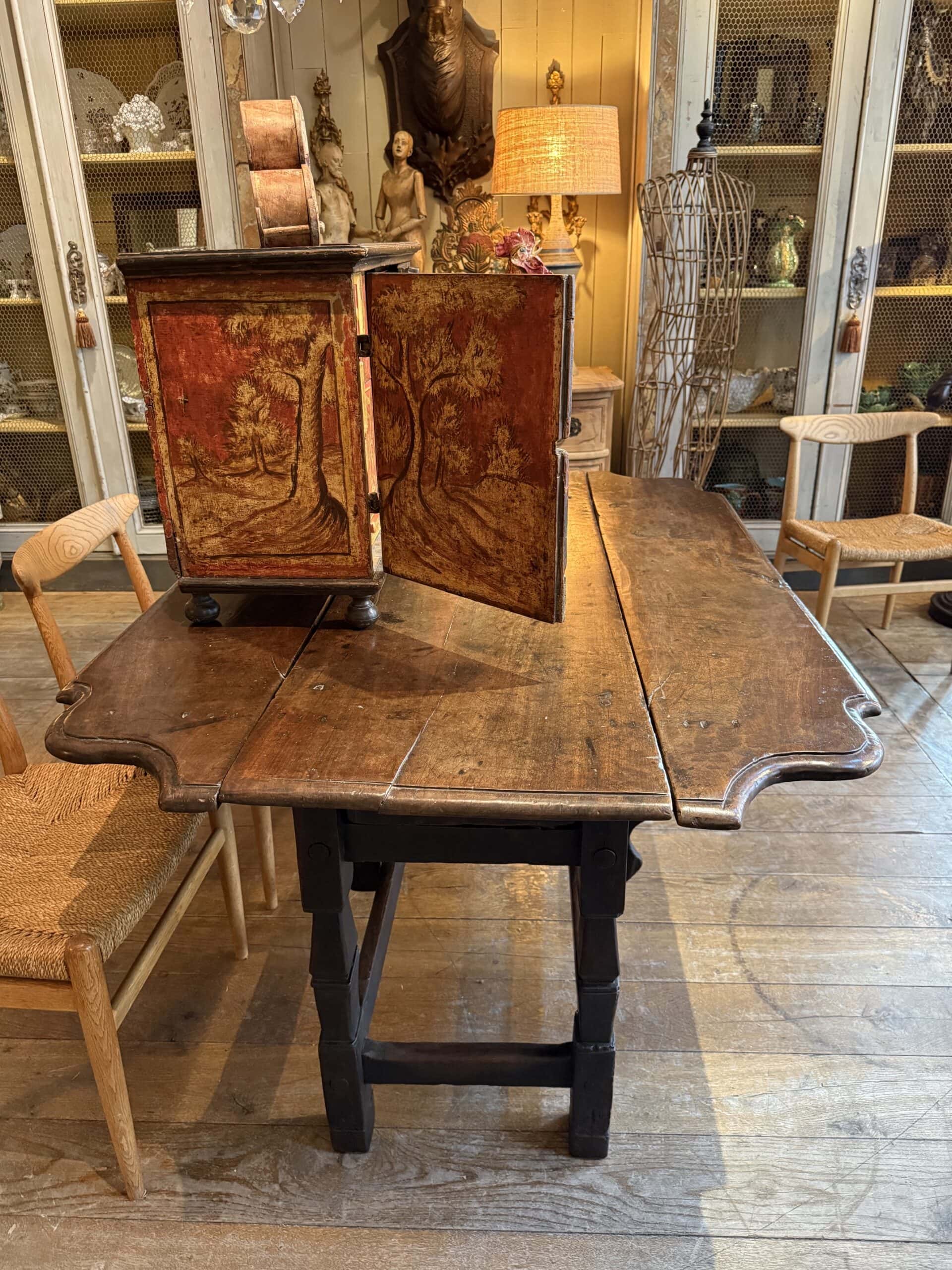 Table à volets en chêne foncé - Italie du Nord – Image 5