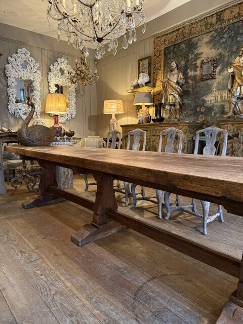 Grande table de réfectoire en chêne France XIXe – Image 6