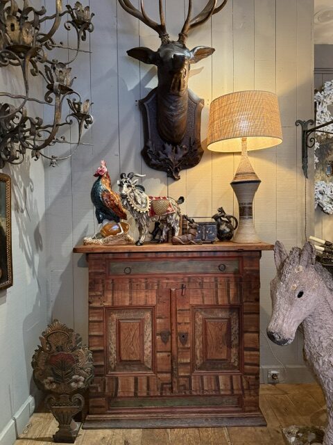 Buffet Suédois à deux portes - en bois peint décor Folk-art ca.1850 – Image 4