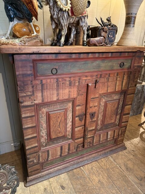 Buffet Suédois à deux portes - en bois peint décor Folk-art ca.1850 – Image 5