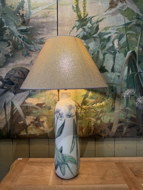 Grande lampe en porcelaine peinte “Primavera” par Carl Harry Stalhane pour Rorstrand ca.1960