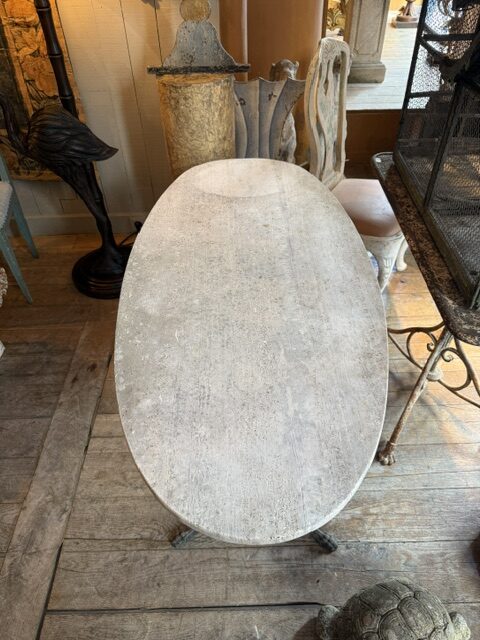 Table de jardin Néoclassique de forme ovale en fonte & marbre - France ca.1810 – Image 5