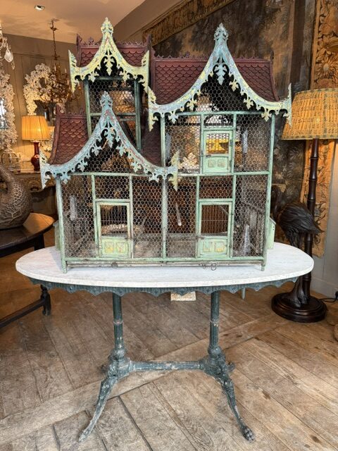 Table de jardin Néoclassique de forme ovale en fonte & marbre - France ca.1810 – Image 6